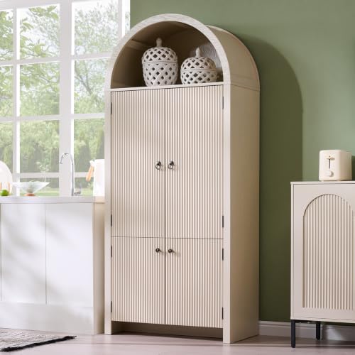 71" Tall Arched Bathroom Storage Cabinet