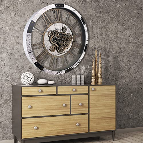 30" Large Wall Clock Moving Gears