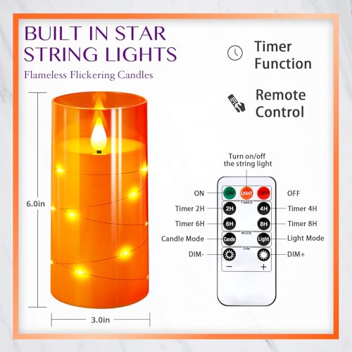 3"x6"Flickering Flameless Candles