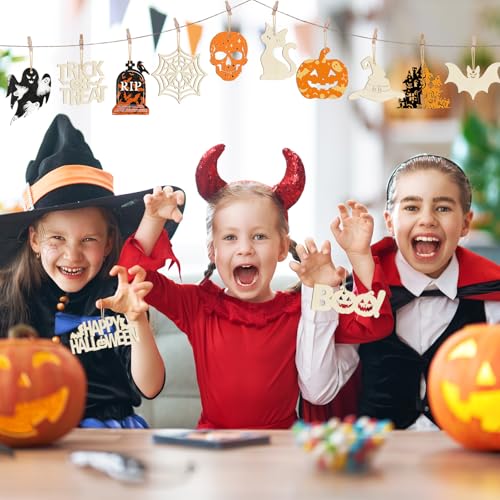 80PCS Wooden Halloween Ornaments to Paint Fall Decorations (80 Count)