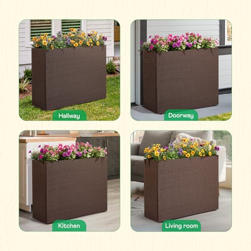 All Weather Wicker Planter Raised Garden Bed