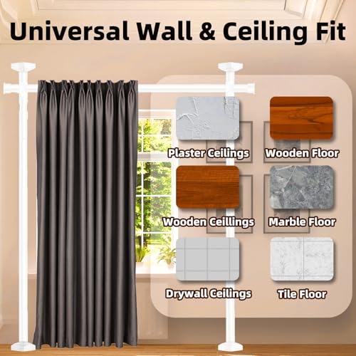 Room Divider Tension Curtain Rod No Drilling