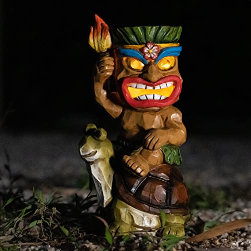 Tiki Outdoor Statue with Turtle Decor