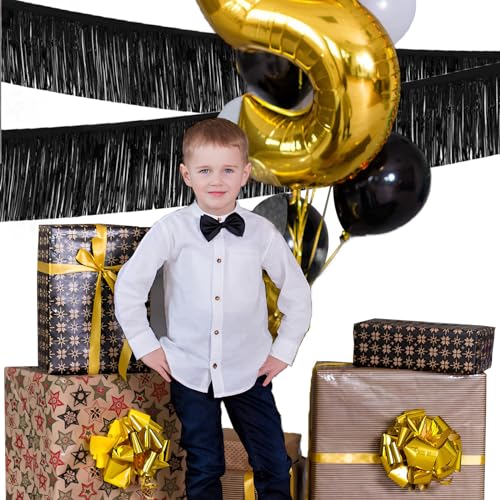 Black Foil Fringe Garland 10FT 6packs for Parade Float Decorations (60 Foot)