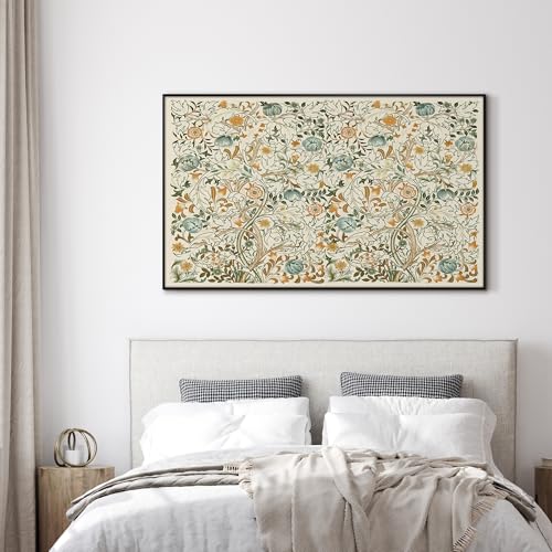 30"x60" Extra Large Framed Wall Art Vintage Botanical Floral with Golden and Teal Leaves