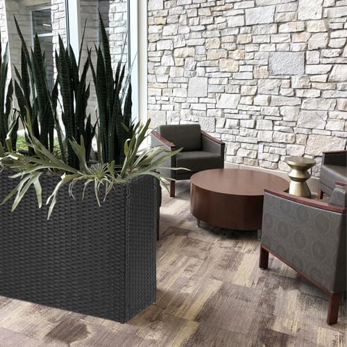 Large Rectangular Planter for Outdoor Rattan Block Box 32x11x24''