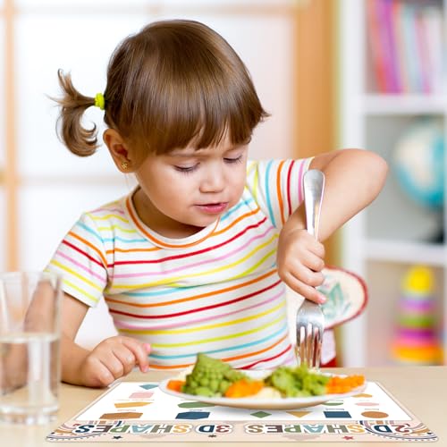 Preschool Placemats Set of 6 Boho Kid Plastic Table Mat 17×13×0.04in (6 Count)