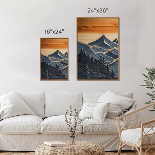 Large Mountains Framed Canvas Wall Art Set of 3