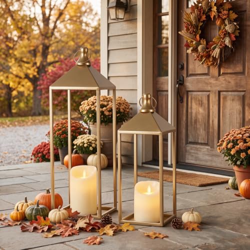 Set of 2 Decorative Lanterns with Candles (24 Count)