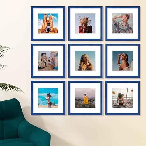 12x12 Picture Frames Set of 9 for Wall Mounting (9 Count)