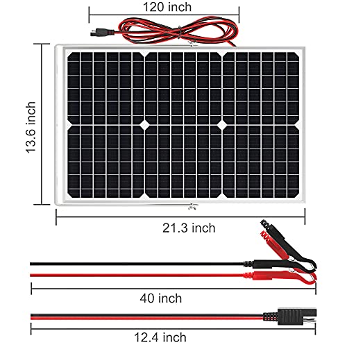 Solar Panel Kit 30W 12V Solar Battery Trickle Charger Maintainer