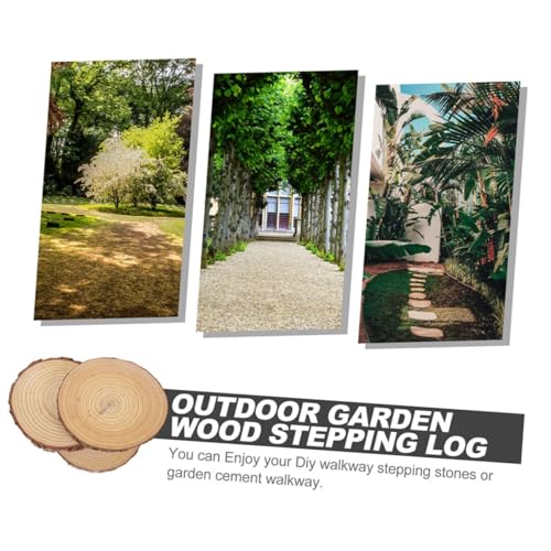 Wood Stepping Log Garden Stone Decorative Beige Wood Paver