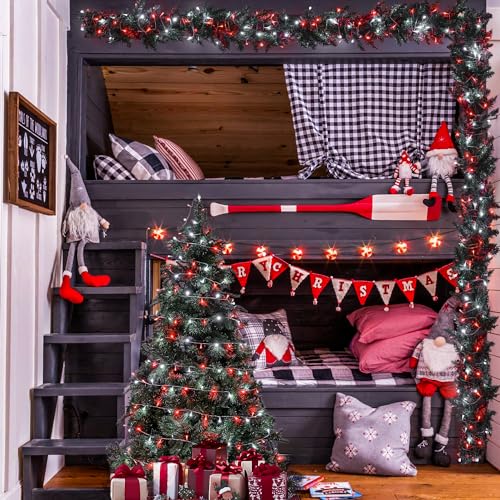 600 LED Red and White Christmas Tree Lights with Remote (168 Foot)