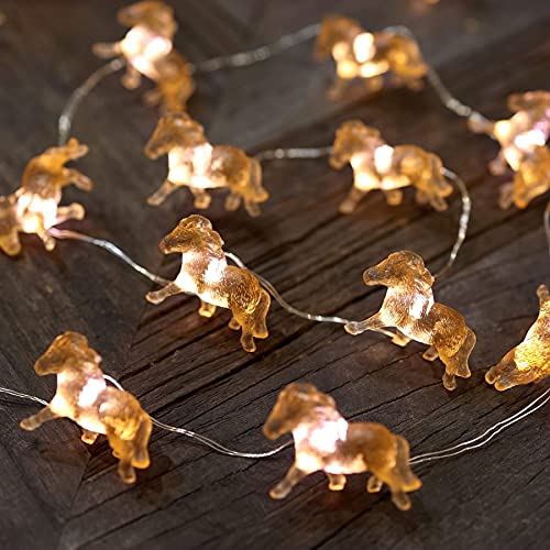 Fairy Pony String Lights Unique Decorative Light Horse Gifts for Girls Cute Lights 20LEDs 8ft Battery Operated for Birthday Horse Lover Xmas Thanksgiving Decor (8 Foot)