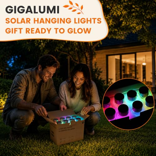 Solar Christmas Decorations Outdoor Hanging Light for Outside 8Pc (8 Count)