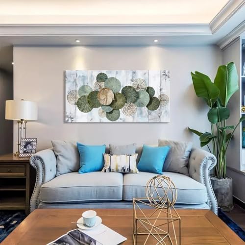 Wall Art Simple Wall Decor Green Canvas Painting Abstract Wall Art for Bedroom Living Room Dining Room Home Office Decor 79"x40" with Framed