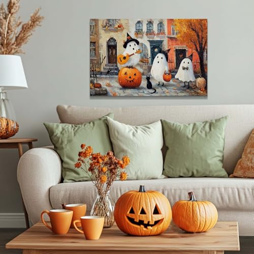 Vintage Halloween Canvas Wall Art