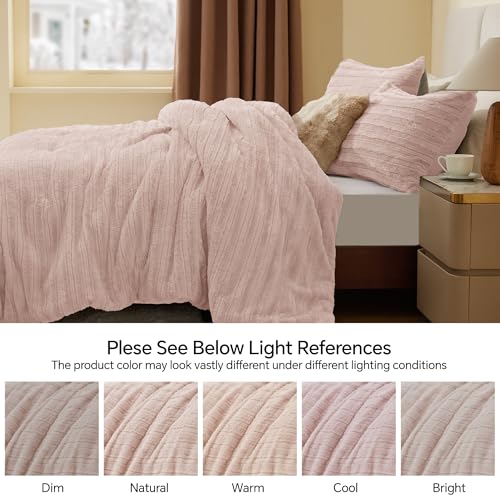 Faux Fur Queen Comforter Set