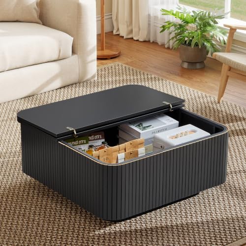 31.5" Square Coffee Table with Storage