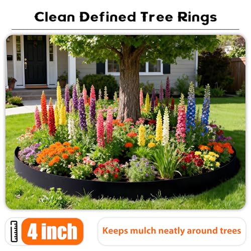 Landscape Edging 4 Inch Tall No Dig Garden Edging Border 33FT with 30 Metal Stakes