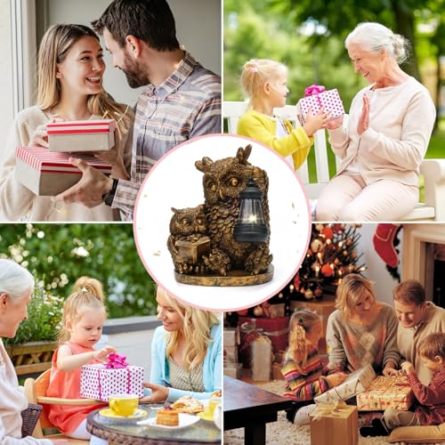 Owl Solar Outdoor Garden Statue Lawn Yard Decor Gifts for Mom