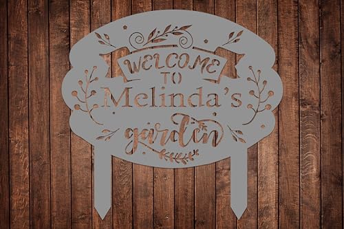 Personalized Metal Garden Sign with Stake