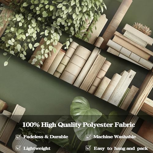 Green Plant Bookshelf Tapestry Botanical Bookshelf Tapestries Wall Hanging Modern Potted Plants Bookshelf Backdrop Extra Large Tapestry for Bedroom Living Room Dorm 90 x 68 inch
