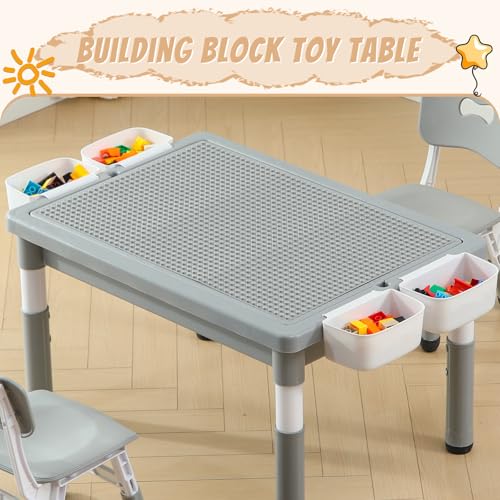 Multi Functional Kids Table and 2 Chairs Set (3 Count)