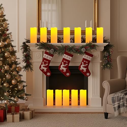 10"x4" Large Waterproof Outdoor Flameless Candles with Remote Timer (2 Count)