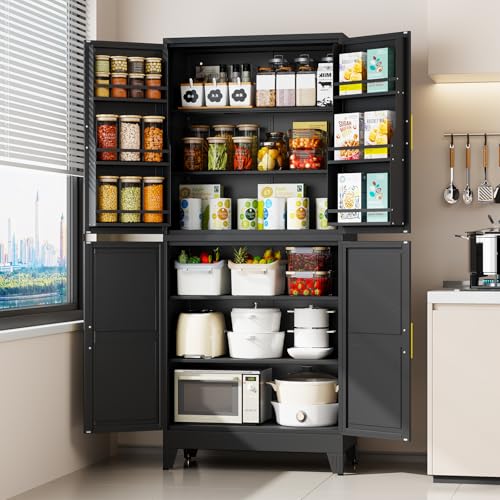 75" Tall Metal Kitchen Pantry Storage Cabinet
