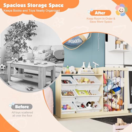 Kids Bookshelf Toy Storage w (6 Count)
