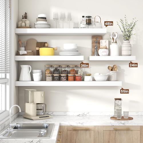 Floating Shelves 15.7" W x 10.3" D White Set of 2 (2 Count)