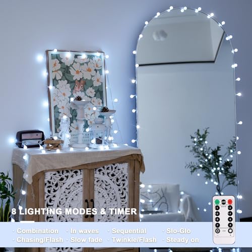 33FT 100 LED Globe White String Lights Battery Operated