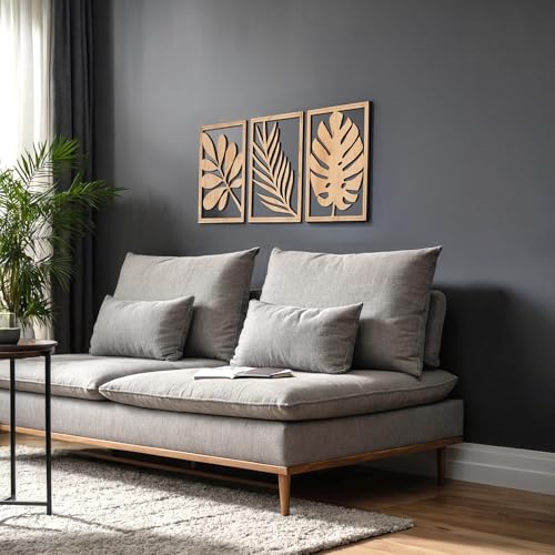 Modern Wooden Wall Sculptures (3 Count)