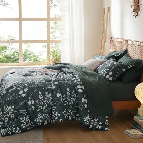 Floral Forest Green Comforter Set
