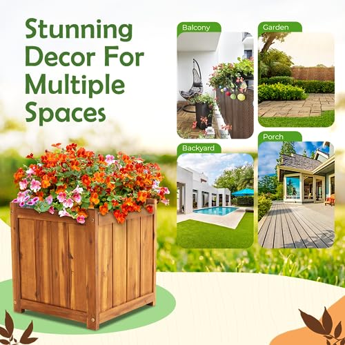 Set of 2 Hardwood Outdoor Flower Box (2 1)