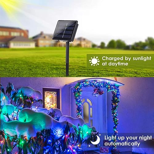 Solar Christmas String Lights Outdoor 2Pack 200LED (2 Count)