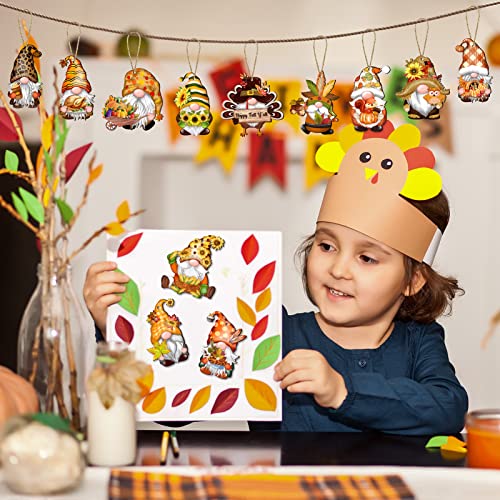 Fall Thanksgiving Gnomes Wooden Hanging Ornaments