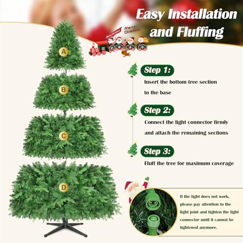 9FT Pre Lit Christmas Tree with Remote Control