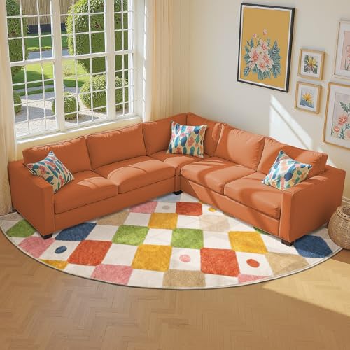 Corner Rug Washable Kids Rug Colorful Classroom Nursery Play Mat (49 Sq Ft)