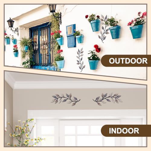 2 Pcs Metal Leaf Wall Art Vine Branch Decor (2 Count)