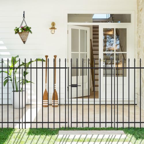 Decorative Metal Garden Fence with Gate 42" x 11.5' (4680 sq inches)