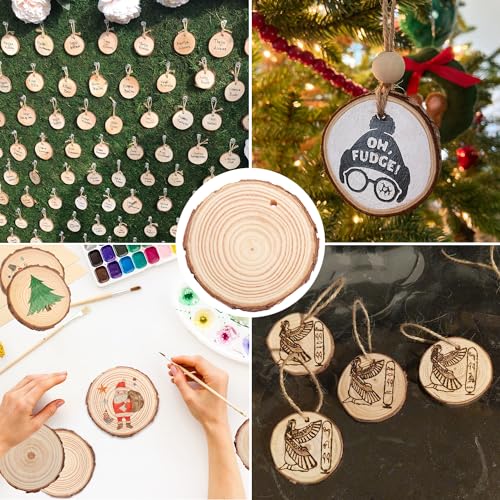60 PCS 3.2 3.6inch Unfinished Wood Slices (60 Count)