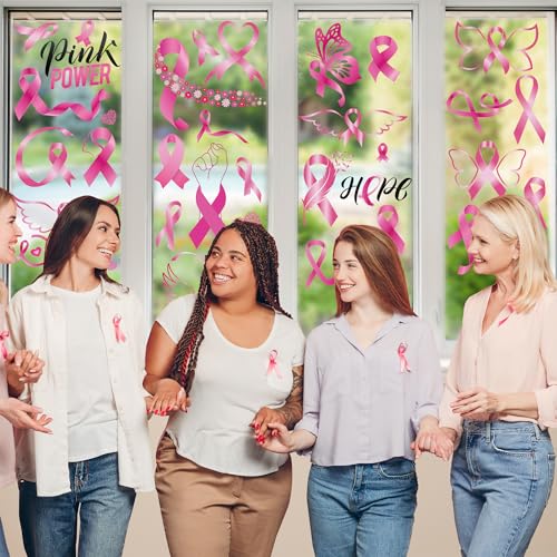 9 Sheets Breast Cancer Awareness Window Clings (9 Count)