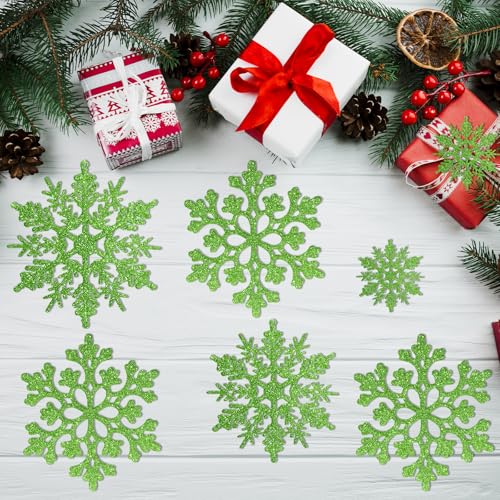 36pcs Christmas Lime Green Snowflake Ornaments (36 Count)