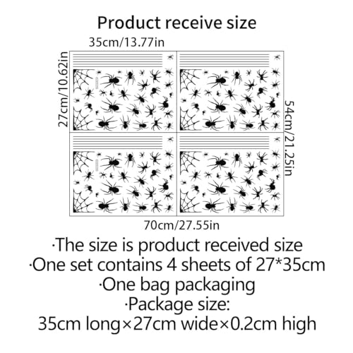4 Sheets Spider Window Clings