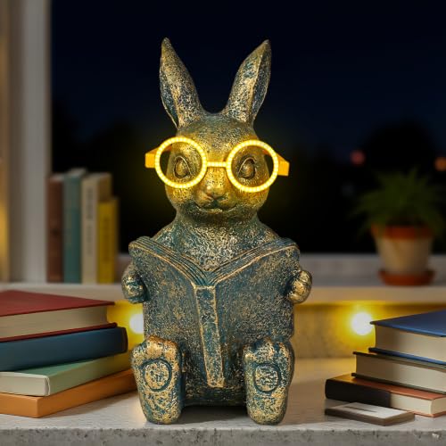 Reading Rabbit Garden Decor with Solar