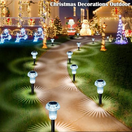 8 Pack Solar Pathway Lights Outdoor Waterproof 6000K Cool White LED (8 Count)
