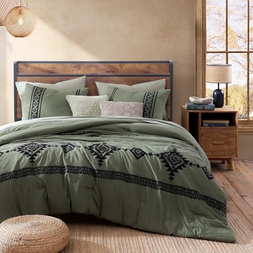 Embroidery Oversized King Comforter Set 7 Pieces Bed in a Bag
