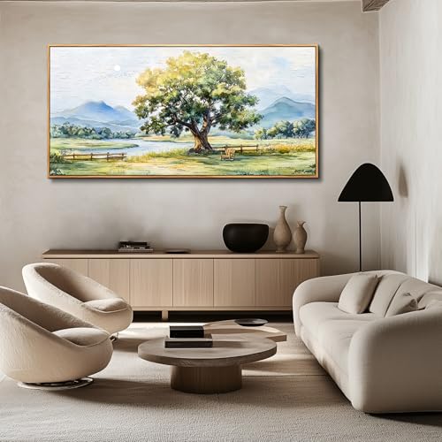 Large Farmhouse Wall Decor For Living Room Wall Art For Bedroom Office Decor Green Tree Ink